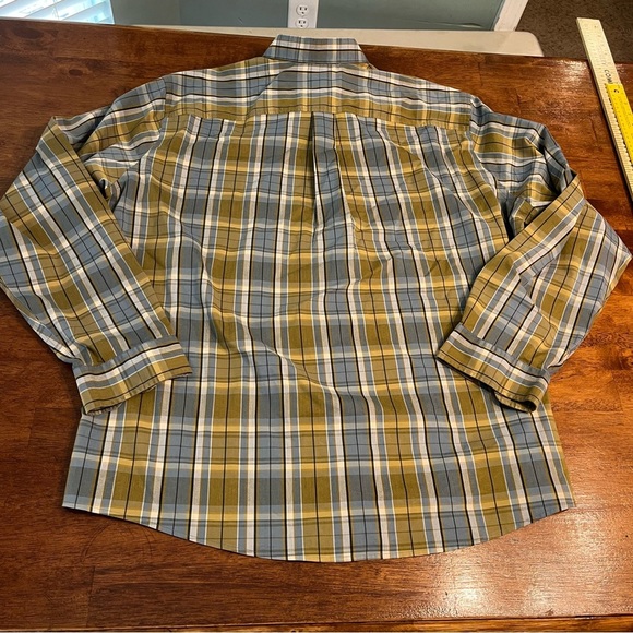 Eddie Bauer tan gray plaid button down long sleeve shirt size 2XL - Picture 6 of 6